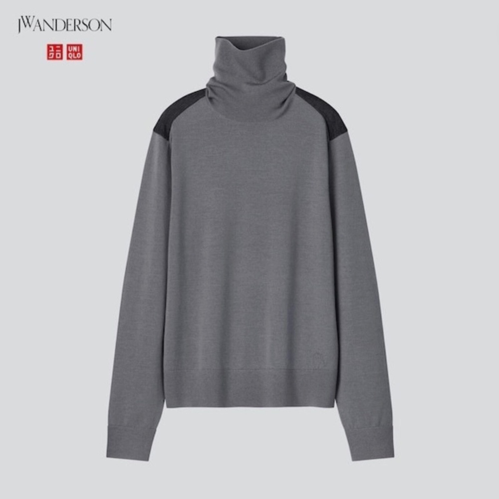 JW Anderson x Uniqlo turtleneck // 100% Extra Fine Merino // grey-dark grey